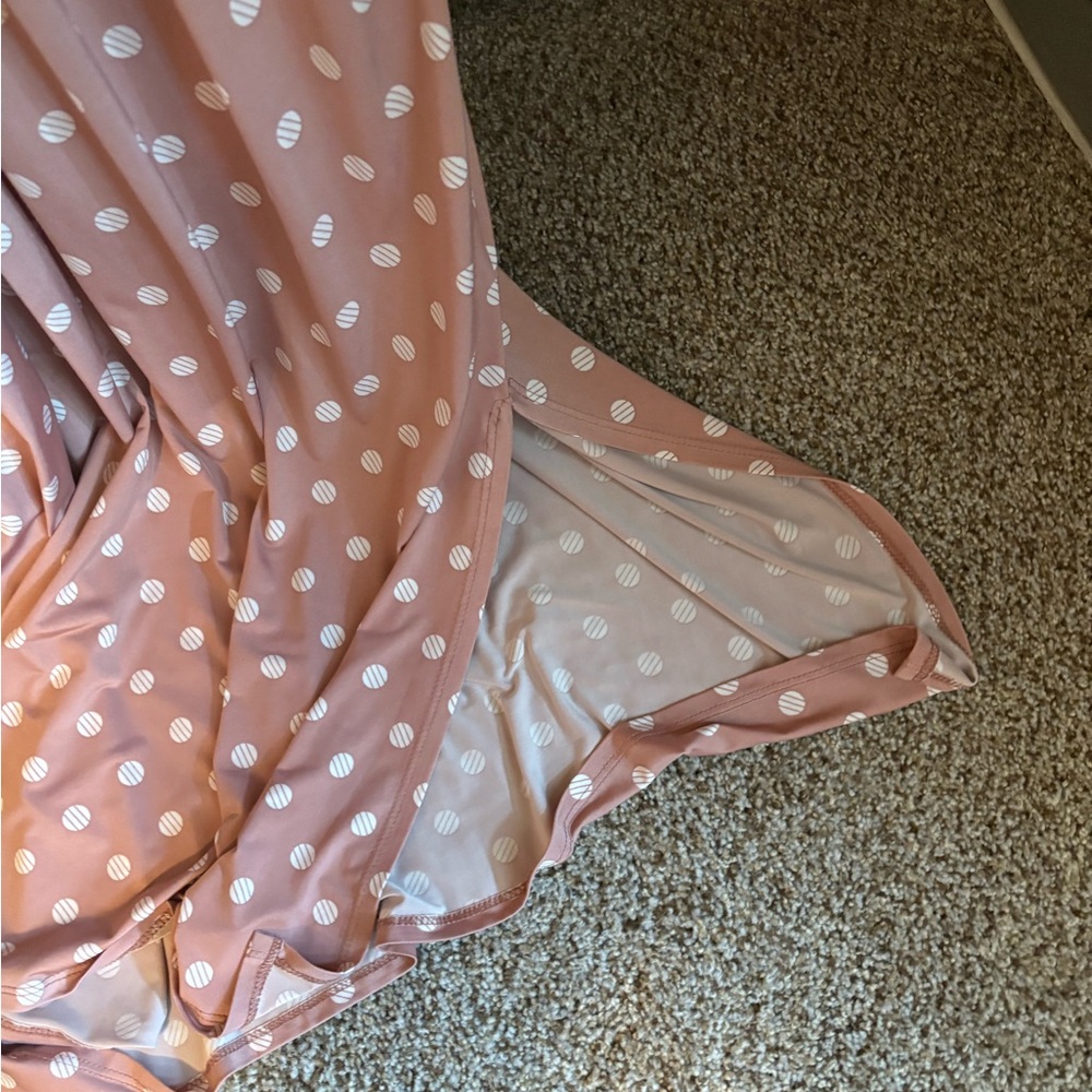 Gilli Pink Polka Dot Midi Dress - Picture 3 of 5
